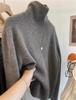 Outono e inverno novo 100 lã suéter gola alta moda all-match cashmere suéter elegante fino base de malha suéter
