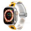 Para Apple Watch Pulseira de silicone impressa iwatch8Ultra transparente luminosa Apple pulseira dobrável magnética
