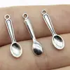 24mm 0.7g plata antigua DIY aleación de zinc accesorios de joyería artículos de uso diario colgante de cuchara