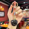 Llavero Creativo y de Moda con Bloques de Color y Cuentas, Totalmente Cubierto de Pedrería, Diseño de Fresa 3D, Lindo y Dulce, Accesorio de Alto Valor para Bolsos de Niñas