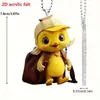 Mochila Fofa Acrílico Pato Amarelo Pequeno Pingente de Carro Transfronteiriço Decoração de Espelho Retrovisor de Carro Plano Pingente de Casa