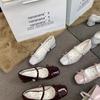 Hermosos Zapatos Estilo Francés con Faldas, Zapatos Mary Jane para Mujer, Zapatos de Tacón Medio de Piel Roja, Elegantes Zapatos de Tacón Alto Estilo Hepburn