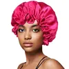 Gorro de Noche de Doble Capa con Borde para Orejas Más Vendido de Amazon, Elegante Gorro Elástico Rizado para el Cabello de Mujer, Gorro de Ducha para Salón de Belleza
