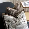 Funda de Cojín Decorativo Estilo Vintage con Bordado de Bosque Retro, Adecuada para Sofá de Sala de Estar, Cojín Lumbar, Habitación de Muestra y Decoración Suave para Casa de Huéspedes