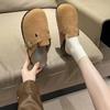 Sapatos Novos Femininos Estilo Britânico 2024 Mocassins Slip-On de Sola Grossa de Bico Fechado Primavera e Outono Chinelos Estilo Birkenstock