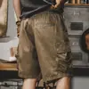 Shorts de Carga Retro Pesados Americanos para Hombre Verano 2025 Nuevos Ins de Moda Talla Grande Casual Pantalones de Cinco Puntos para Hombre