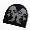 Explosões de comércio exterior chapéu de tricô com padrão de mulher dupla face tendência personalidade moda outono e inverno esportes ao ar livre frio quente
