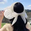 Sombrero de pescador de ala ancha transpirable versátil de gasa suave plisada, estilo nuevo, sombrero de protección solar moderno para viajes al aire libre en verano para mujeres