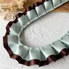 Acessórios de Renda Plissada com Bolinhas Pretas e Rosas de Camada Dupla Material DIY Feito à Mão Tábua de Pintura Fita Acessórios de Cabelo Material para Caderno Decorativo