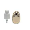 Bomba de Polvo de 18 Dientes con Boquilla de Spray Externa, Cubierta Exterior Dorada Electroplateada, Cabezal de Bomba Dosificadora para Loción, Accesorios para Cabezal de Bomba de Botella de Cuidado de la Piel
