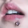 Cruz em Forma de Coração Liga de Titânio Aço Titânio Cravejado de Diamantes Luxo Leve Aço Titânio Piercing Labial Piercing Transfronteiriço Acessórios Yiwu Joias