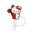 Tapa de Silicona con Forma de Gato para Popote, Cubierta de Popote de Goma Suave, Tapa Antipolvo de Dibujos Animados, Cubierta Antipolvo para Bebidas, Oreja de Gato para Vaso de Agua