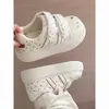Lindo diseño de gatito bordado, zapatillas blancas para mujer con correas de velcro, nueva colección de otoño 2026, transpirables, antideslizantes y de suela gruesa, calzado deportivo