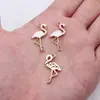 25,5x 13mm 1,1g joias diy liga acessórios gota de óleo multicolorido Flamingo pulseira pingente pingente pingente