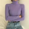 2022 Nuevo Suéter Negro de Cuello Alto Tejido para Fondo Otoño e Invierno Ropa Interior Suéter de Mujer Delgado Versátil Top Exterior para Mujer