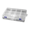 Caja de Plástico PP Transparente Desmontable Grande de 10 Compartimentos, Caja de Almacenamiento Compartimentada a Prueba de Polvo para Ferretería y Accesorios de Pesca, Adecuada para Empaquetar Cuentas
