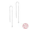 Arete de tuerca de diamantes de cuatro garras con borla de cadena O de plata esterlina S925 AliExpress temperamento de hada de venta caliente europeo y americano