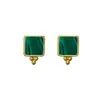 Recomendado por la bloguera Jane con estilo frío minimalista retro accesorios de traje cuadrados pequeños de malaquita al por mayor