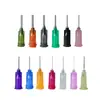 Aguja dispensadora de rosca de 1/4 de pulgada, 6.5 mm, tubo de aguja plana de acero plástico, aguja de cabeza plana para máquina dispensadora de pegamento, tubo de aguja
