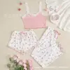 Línea Directa Transfronteriza Europea y Americana 2025 Nuevo Conjunto de Pijama para Mujer Pantalones Sexy Estampados Se Pueden Usar Fuera de Casa Ropa para el Hogar Cómodo