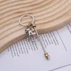 Llavero metálico DIY con forma de bala, charm de langosta pequeño, colgante para ensartar cuentas, accesorio para bolsa, fabricante de joyería, al por mayor en stock