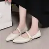 Zapatos Mary Jane de mujer con punta fina, nueva colección otoño 2026, piel suave estilo francés, elegantes y chic, con suela blanda y apertura poco profunda, zapatos planos