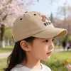 Gorra de Béisbol de Primavera para Niños de 1 a 6 Años con Diseño de Oso Bordado de Dibujos Animados, Adecuada para Niñas y Niños, Tela de Algodón, Gorra de Visera