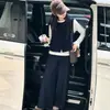 Conjunto de Otoño para Niña: Conjunto de Pantalones Anchos con Caída 2026 Nuevo Estilo Coreano Chaleco para Niños Mayores, Moderno Conjunto de Dos Piezas