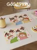 Tapetes de Mesa Domésticos Fofos Estilo Coreano, Tapetes de Mesa de Couro à Prova d'Água, Tapetes de Isolamento Térmico para Tigelas e Pratos, Tapetes de Mesa Estilo Ocidental Anti-Queimaduras, Tapetes para Máquina de Café