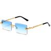 2023 Nuevas Gafas de Sol Metálicas con Forma de Serpiente Gafas de Sol Cuadradas Europeas y Americanas de Moda de Alta Gama Gafas de Sol