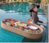 Cesta Flotante para Piscina Bali Cesta de Picnic Ratán Azul Villa Té de la Tarde Ratán de Imitación Hotel Ratán Bandeja de Agua