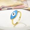 Anillo ajustable con forma de ojo de diablo, estilo retro europeo y americano, con forma ovalada y gota de aceite, joyería para mujer.