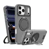 Adequado para Apple 17Promax Capa de Celular com Acabamento Fosco Tipo Pele e Suporte Magnético Rotativo Iphone16 Capa Protetora Anti-Queda