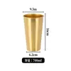 Caneca de Cerveja de Aço Inoxidável 304, Copo Anti-Queda para Suco e Bebidas Frias, Copo de Água de Camada Única para Acampamento ao Ar Livre e Restaurante, Copo de Café, Cor Dourada