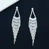 Pendientes Largos con Borla de Circonita, Pedrería y Diamantes Estilo INS Europeo y Americano para Mujer Estilo Frío de Gama Alta Pendientes Largos Exagerados