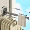 Secador de Roupas Dobrável, Varal de Roupas Retrátil Invisível, Montado na Parede, Sem Furos, Gadget Doméstico para Secar Roupas em Varanda Interna