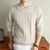 Suéter de punto grueso de 630 g con cuello de bufanda, suéter grueso de moda, tejido de ochos versátil, cálido y cómodo, disponible para venta al por mayor