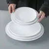 Vajilla de Melamina, Plato Especial para Pasta, Plato Creativo Estilo Occidental para Ensalada de Bistec, Plato Redondo Plano Artístico para Restaurante