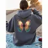 Sudadera con Capucha Estampado de Mariposas Transfronteriza para Mujer Amazon Holgada Casual Superior Venta al por Mayor Temu Amarillo