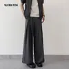 Calça Masculina Reta Elegante Simples com Caimento Outonal Tendência, Calça Longa Casual Versátil Loose Fit High-Street Americana