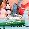 Llavero de Animal Geométrico de Dibujos Animados Exquisito Colgante para Bolso Llavero de Muñeco Sólido de Pegamento Suave Premios Escolares Regalo