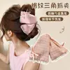 Presilha de rabo de cavalo suave e elegante com laço e fita, presilha de cabelo de alta qualidade para mulheres, presilha tipo tubarão estilo coreano
