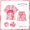 Comércio exterior pijamas infantis finos de verão gola boneca menina desenho animado menina fofa manga curta estilo coreano roupa de casa atacado