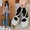 Sandalias Huecas Estilo Francés Puntera Abierta Suela Plana Punta Dividida 2026 Corte Bajo Zapatos Individuales Nuevos Zapatos Mary Jane Negros Mujer Verano