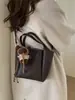 Bolso Cubo Retro Maillard Transfronterizo para Mujer, Bolso Cubo de Nicho, Súper Popular, Textura de Alta Calidad, Bolso de Hombro Cruzado