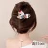Pinza para el pelo de flor de punto de felpa de alta gama para otoño e invierno, pasador no irritante para la parte trasera de la cabeza, pinza de garra