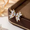 Pendientes de Cobre con Forma de Mariposa de Circonita Marquise con Incrustaciones de Circonita, Pendientes Elegantes Chapados en Oro, Pendientes de Gama Alta Estilo Ins al por Mayor