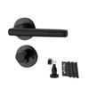 Cerradura de puerta silenciosa universal para el hogar, dormitorio, cerradura de puerta de madera, conjunto completo, cerradura magnética silenciosa, cerradura dividida de traje simple negra