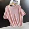 Qing 2026 Verano Delgado Tejido Hueco Manga Corta Camiseta Reductora de Edad Adelgazante Delgado Cárdigan Mujer Wholesale H03ET6681