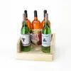1:12 Estante de vino de madera simulada en miniatura para casa de muñecas/accesorio de escena de mini bar/adecuado para BJD OB11